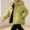 thumbnail image 2 of NORO ARK Kids Coat Hooded Quilted Winter Jacket (5-15 Years) Warm Polyester Coat Green Size 5T, 2 of 6