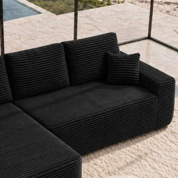 2 SEATER-Modern Modular Sofa with Deep Seat, Upholstered Couches for Living Room Bedroom,No Assembly Required,(Plush Fabric)