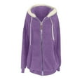 thumbnail image 4 of Reduce Womens Oversized Fuzzy Fleece Open Front Hooded Pockets Cardigan Jackets Loose Fit Sherpa Coat Color Block Print Winter Warm Plush Zip Outerwear (Blue#01 XXL), 4 of 5