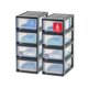 thumbnail image 1 of Organizador de cajones IRIS USA, 6 litros, apilable, paquete de 8, negro, 1 of 7