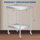 thumbnail image 3 of Qinaqin 24 x Inches Resistente Stainless Steel Commercial Prep Mesa con Ruedas y Ajustable Undershelf para Restaurant Kitchen, 3 of 7