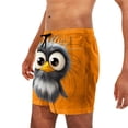 thumbnail image 6 of BRGZLK Mens Beach Shorts Summer Drawstring Waist Funny Big Eyed Bird Expression Print Summer Swim Trunks Novelty Beachwear Vacation Shorts with Pockets, 6 of 6