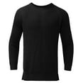 thumbnail image 4 of PMUYBHF Veste en Jean pour Homme Noir Chandail à Capuchon Solide et Hiver Automne Manches Col Rond Cardigan Chandail Blouse Long Chandail pour Homme Pulls pour Homme G, 4 of 7