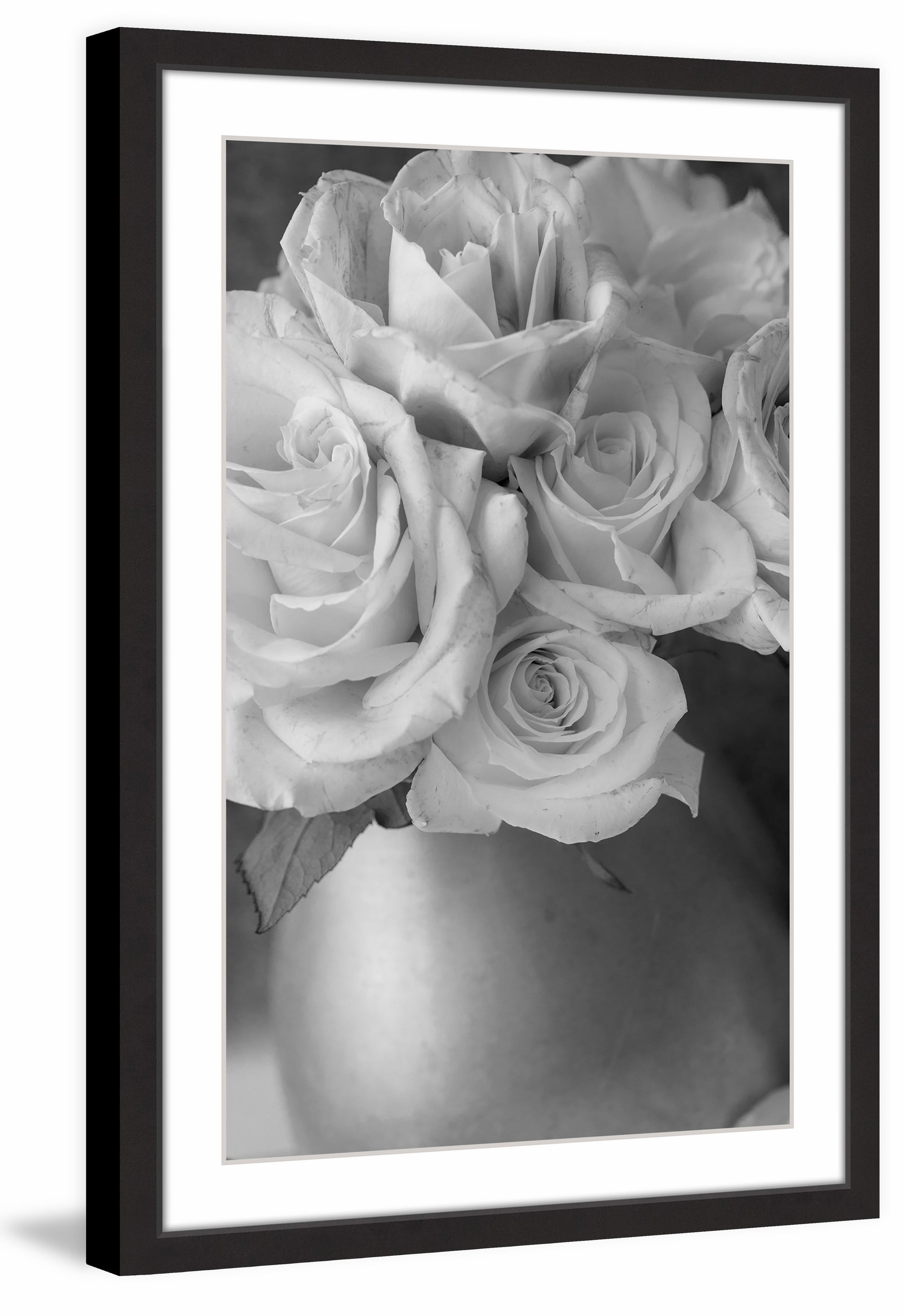"Country Bouquet in Grey" Framed Painting Print