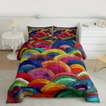 thumbnail image 2 of Manfei Colorful Geometric Bedding Comforter Set,Boho Style Fishscale Twin Comforter Sets,Rainbow Abstract Geometric Bedding Set For Girl Teens,Super Cozy Room Decor Reversible,2pcs, 2 of 8