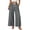 Dark Gray, variant on Women's Contrast Stitch Wide Leg Pants, Elastic Drawstring Waist, Loose Casual Trousers with Pockets Brown M