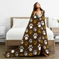 thumbnail image 5 of DouZhe Ultra-Soft Micro Fleece Lightweight Flannel Bed Blanket, Animal Paw Prints Cute Brown Print Cozy Warm Throw Blankets, 50"x40", 5 of 7