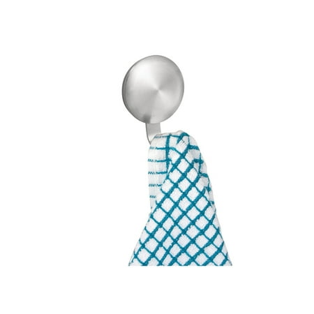 InterDesign Affixx 1.25 in. H x 2 in. W x 3.25 in. L Brushed Silver Adhesive Hook