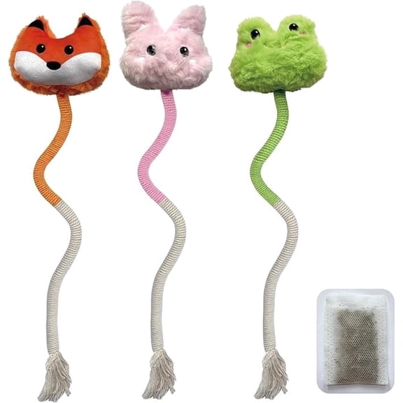 PetLike 3-pack Catnip Cat Toys, Interactive Teething Chew Toys for Cats & Kittens