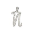 thumbnail image 3 of Sterling Silver N Initial Pendant Necklace with Chevron Engraving, Script Monogram Charm for Women or Unisex, Polished Textured Letter Jewelry for Name and Identity Style, 3 of 6