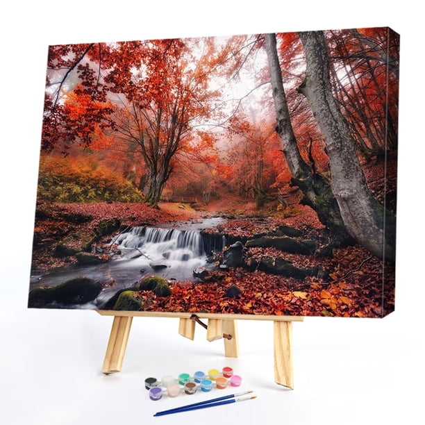 Cuadros Decorativos Kit de pintura por números DIY paisaje mano aceite arte imagen artesanía decoración del hogar (B1957) Wdftyju embutido en tela