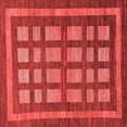 thumbnail image 1 of Ahgly Company Machine Washable Indoor Square Checkered Red Modern Area Rugs, 6' Square, 1 of 4