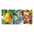 thumbnail image 2 of LACKUST Oversized Beach Towel with Palm Tree & Umbrella Patterns - Quick-Dry, Sand-Resistant for Pool, Travel - 70x150cm, 2 of 3