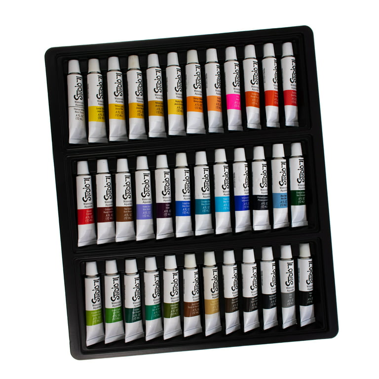 Craft County Watercolor Paint Set – 36 Paint Tubes – Assorted Colored –  12mL Per Tube