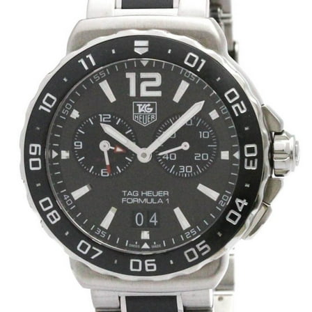 Pre-Owned TAG HEUER Formula 1 Grand Date Alarm Steel Mens Watch WAU111C Polished (Good)