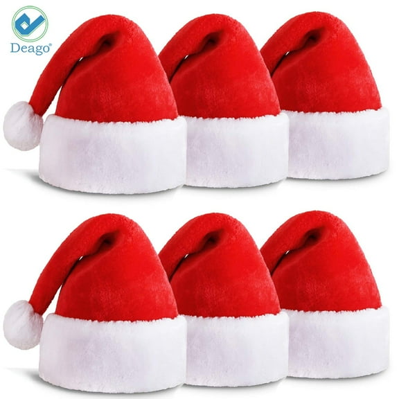 Deago Santa Comfort Velvet Multi-color Solid Print Christmas Party Hat