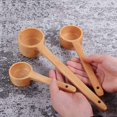 thumbnail image 3 of Nature Wooden Spoon, Long Handle Tablespoon, Measuring for Coffee Beans Scoop, Coffee Spoon Seasoning Tool Kitchen Tool(L), 3 of 7