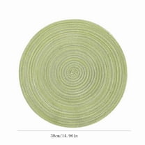 Mouliraty Round Braided Placemats, 38cm, Placemats Washable Woven Vinyl Placemats for Dining Table Easy to Clean Plastic Placemats Dining Table Set, Green