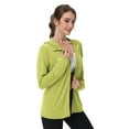 thumbnail image 2 of Fonma Hooded Women's Athletic Full Zip Lightweight Workout Jacket with Pockets Yellow S, 2 of 9