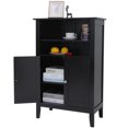 thumbnail image 4 of FANGSUM Black Bathroom Floor Cabinet with 2 Adjustable Shelf & 6 Heights Available, Storage Cabinet with 2 Doors, Modern Cupboard for Decorations, in Living Room Office, 4 of 8