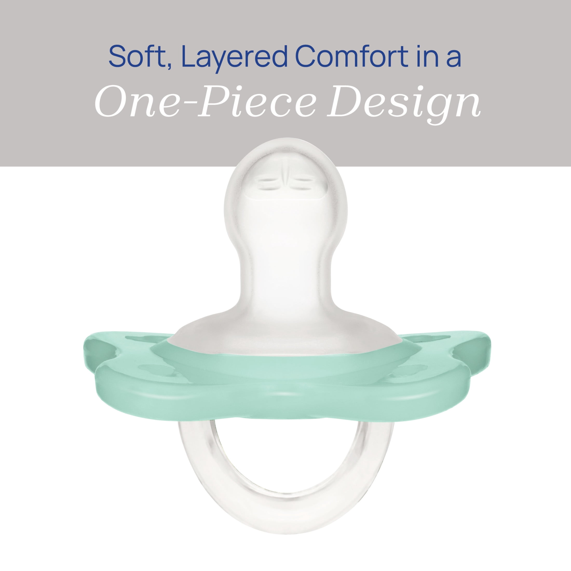 Chicco PhysioForma Dual Soft Pacifier Seafoam 0-2m 2pk, New