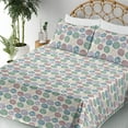 thumbnail image 3 of Ambesonne Botanical Fitted & Flat Sheet with Shams 4 Pcs Set, Polka Dots Geometric Art, Queen, Ivory and Multicolor, 3 of 5