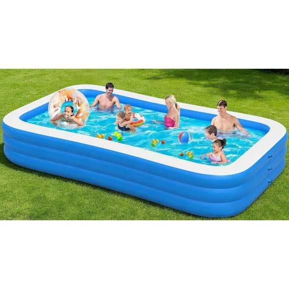Inflatable Swimming Pool for Adults Kids - 10FT x 6FT Blow Up Pools Kiddie Pool, Oversized Thickened Family Inflatable Pools for Backyard Outdoor Garden Outdoor Summer Water Party