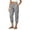 Grey, variant on JIAYUE Women Capri Pants Solid Color Elastic Waist Side Pockets Loose Fit Casual Trousers for Outdoor Walking Wear