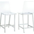 thumbnail image 2 of 2pcs Clear Counter Stools - Modern Acrylic Bar Chairs With Stable Back And Foot Supports For Dining Room Furnishing ( Of 2) Areas, 2 of 6