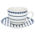 thumbnail image 4 of STP Goods Vintage Indigo Bone China Cup and Saucer Set of 4 in Gift Box 8.8 fl oz (260 ml) Kitchen Teacups Floral Tea Cups Tea Cup with Matching Saucer, Blue and White, 4 of 24