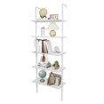 thumbnail image 5 of MINKUROW 5-Shelf Bookcase,Modern 5-Tier Wood Wall Mounted Ladder Bookshelf with Metal Frame,70.8 Inches Tall Industrial Open Ladder Shelf Display Rack Storage Shelves for Home Office (White,1), 5 of 6