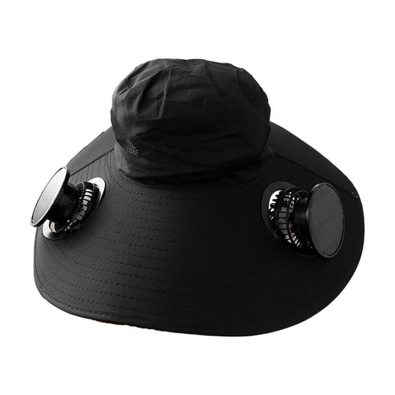 EUDIDV Solar Fan Hat Wide Brim for Men & Women - USB Rechargeable Sun Hat with 3-Speed Removable Dual Fans, UPF 50  for Fishing/Camping/Hiking