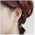 thumbnail image 5 of Women 14K Gold Plated CZ Stud Earrings Set (3 Pairs), Hypoallergenic Stainless Steel Sleep Earrings, 5 of 5