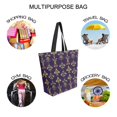 thumbnail image 7 of FORMRS Womens Canvas Tote Bag with Zipper Inner Pocket Shoulder Handbag, Purple Flowers Pattern, 7 of 7