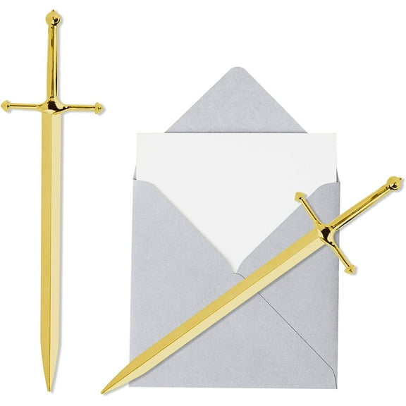 Metal Letter Opener Office Letter Opener Knife Metal Plated Envelope Opener Ergonomic Grip Handle Practical Ornamental Letter Opening Tool(Golden)