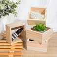 thumbnail image 5 of 8pcs Wooden Storage boxes Jewelry box Square BurlyWood Side Length: 9.55x9.55x4.8cm Diagonal Length: 13.4cm Inner Diameter: 8x8cm, 5 of 7