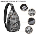 thumbnail image 2 of Symmetrical Travel Sling Backpack Lightweight Crossbody Bag for Hiking, Nordic Style and Rustic Folk Patterns, 2 of 6