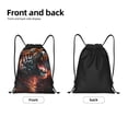 thumbnail image 6 of Horeoi Cool Tiger Print Drawstring Bags for Gym Sports Yoga Travel Lightweight Foldable Sackpack for Men Women Teens, 6 of 7