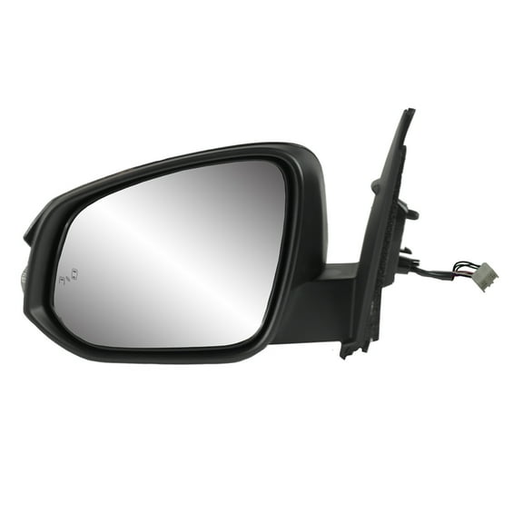 70202T - Fit System Driver Side Mirror for 15-18 Toyota RAV4, from Nov. 2014, US built, text blk w/ PTM, signal, BSDS, fold, w/o side view camera, not for Hybrid Models, Heated Power