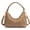 Khaki, variant on Suede Shoulder Bag - Stylish Hobo Satchel, Slouchy Handbag, Crescent Crossbody Purse & Tote