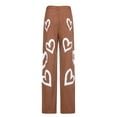 thumbnail image 3 of KOMOO Women Fashion Heart Shaped Printed Jeans Loose High Waist Pants Casual Straight Pants, 3 of 4
