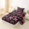 thumbnail image 2 of Erosebridal 3D Cartoon Red Cherry Twin Sheet Sets For Girls,Cute Ribbon Bow Bedding For Kids 3-Piece, 2 of 6