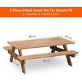 thumbnail image 2 of 8ft Picnic Table and Bench Cover, Camping Essentials RV Gear, 96 in Waterproof Windproof Outdoor Elastic All Around Tablecloth, Fitted Rectangle Tables and Seats, Wood Grain, 2 of 15