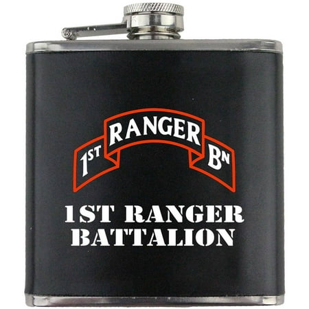 

Army 1st Ranger Battalion Full Color Stainless Steel Leather Wrapped 6oz. Flask