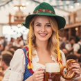 thumbnail image 6 of Byfri Floral Embroidered Oktoberfest Hat with Braids Bavarian Festival Headwear 60cm, 6 of 7