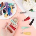 thumbnail image 3 of 72 Pcs 12 Colors Faux Suede Tassel Charms Tassel Pendants with Platinum Findings DIY Jewelry Making Keychain Cell Phone Charms, 3 of 7