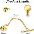 thumbnail image 5 of Jstyle  6Pcs Tie Tacks for Men Tie Pin with Chain 14K Gold Plated Tie Tack Clutch for Wedding Birthday Anniversary Business Accessory Daily, 5 of 8
