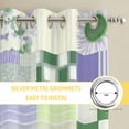 thumbnail image 6 of Spring Floral Checkered Kitchen Curtains Window Panels, Sage Green Purple Buffalo Plaid Insulated Window Treatment Curtain, Grommet Curtains for Bedroom/Living Room/Bathroom, 2 Piece 42"Wx45"L, 6 of 8