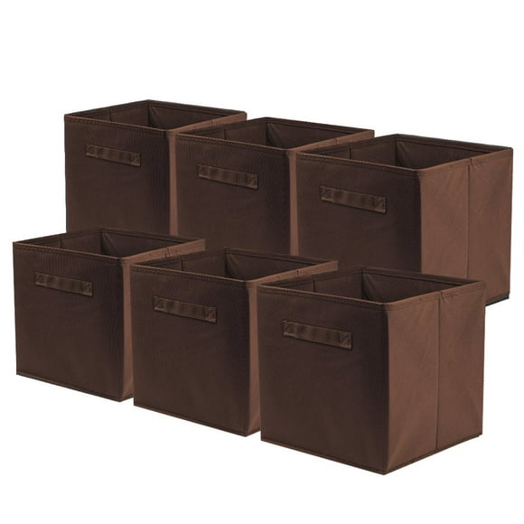 Shellkingdom Storage Bins, Foldable Fabric Storage cubes And cloth Storage Organizer Drawer For closet And Toys Storage,6 Pack(chocolate)