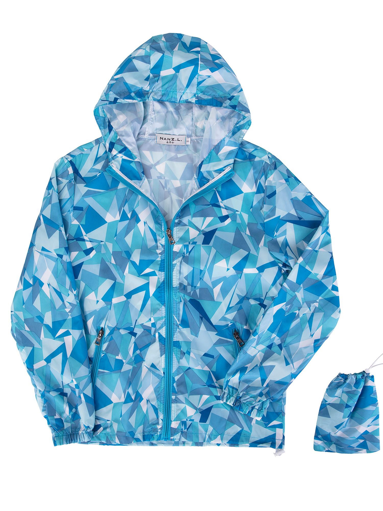 SAYFUT Womens Waterproof Stylish Hooded Hiking Raincoat Packable Outdoor Slim Jacket Leisure Full Zip Hoodie Windbreaker Coats - image 1 of 8
